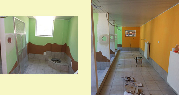 farblichen Gestaltung der Innenvolieren