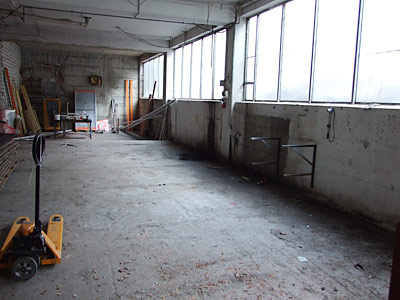 Lagerhalle vor dem Umbau