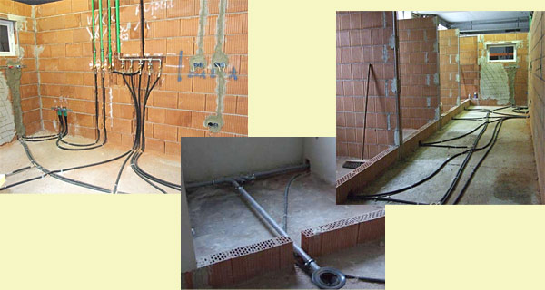 Leitungen fr Wasser und Heizung